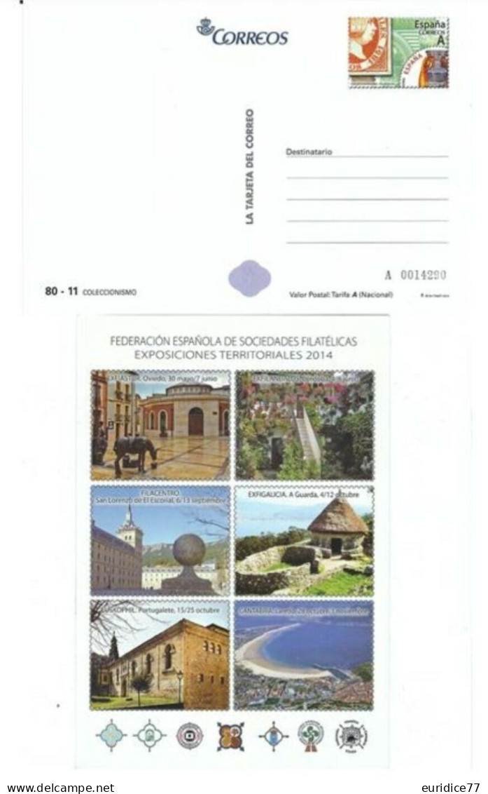 Spain 2014 - Entero Postal Exposicines Territoriales Mnh** - 1931-....