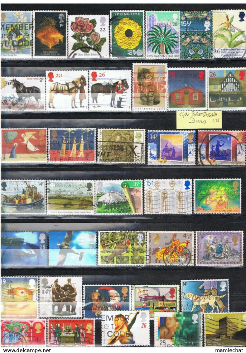 GRANDE-BRETAGNE-TIMBRES DIVERS OBLITERES-2 SCANS- - Other & Unclassified