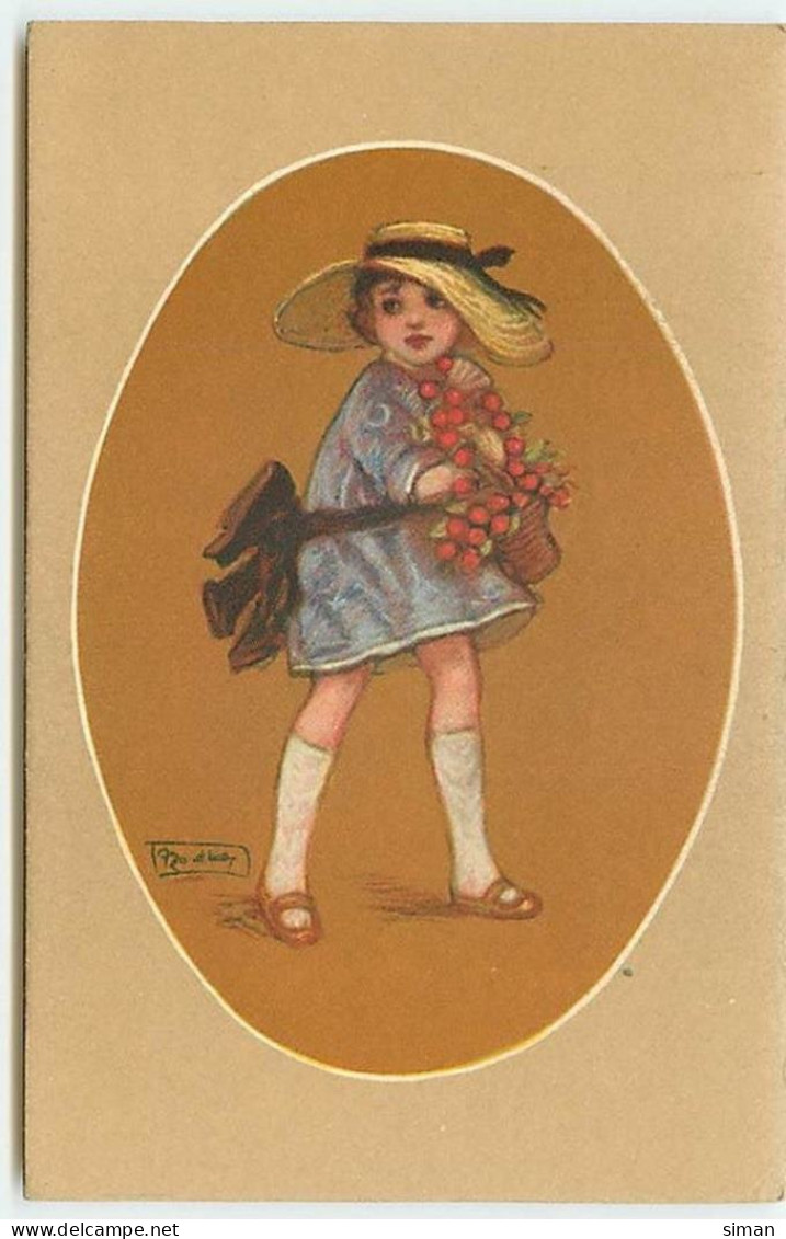 N°14373 - Zandrino - Fillette Avec Un Grand Chapeau Portant Un Panier Rempli De Fleurs - Zandrino