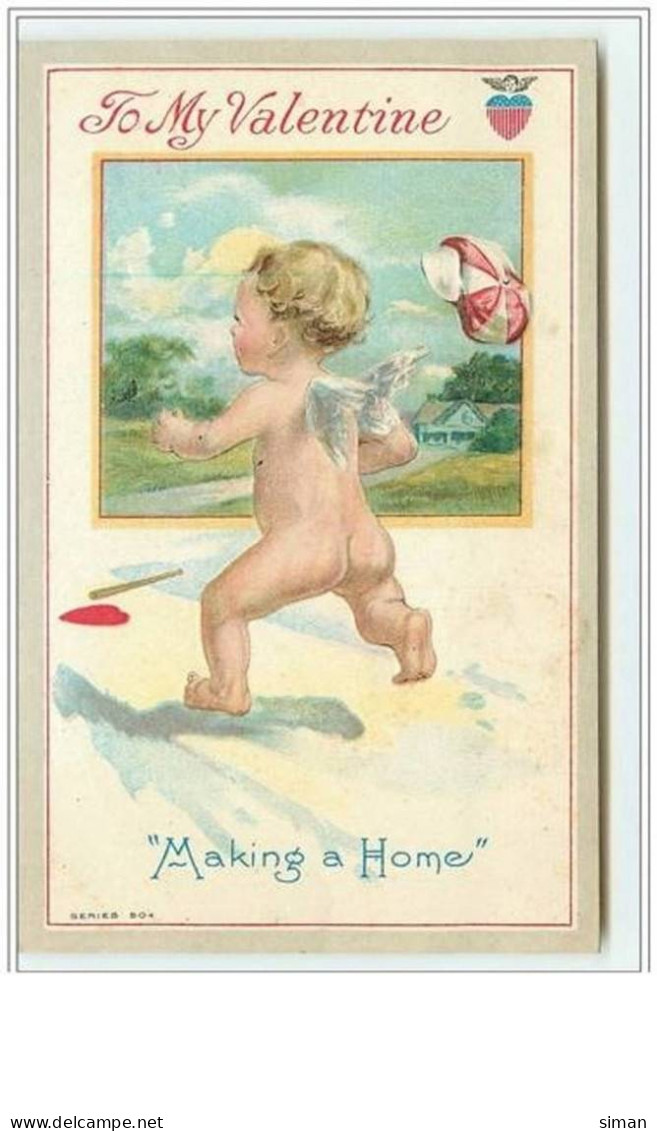 N°720 - Carte Gaufrée - To My Valentine - Making Home - Angelot - Valentine's Day