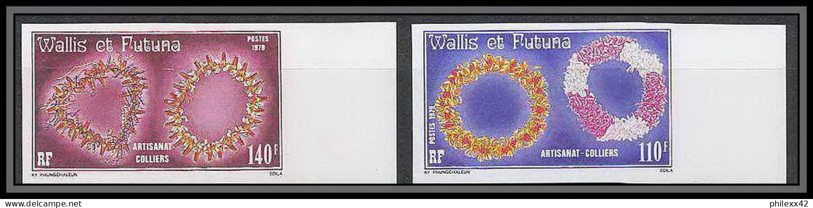 90017a Wallis Et Futuna  Non Dentelé ** MNH Imperf N°241/242 Colliers Artisanat Bijoux Jewels - Geschnittene, Druckproben Und Abarten