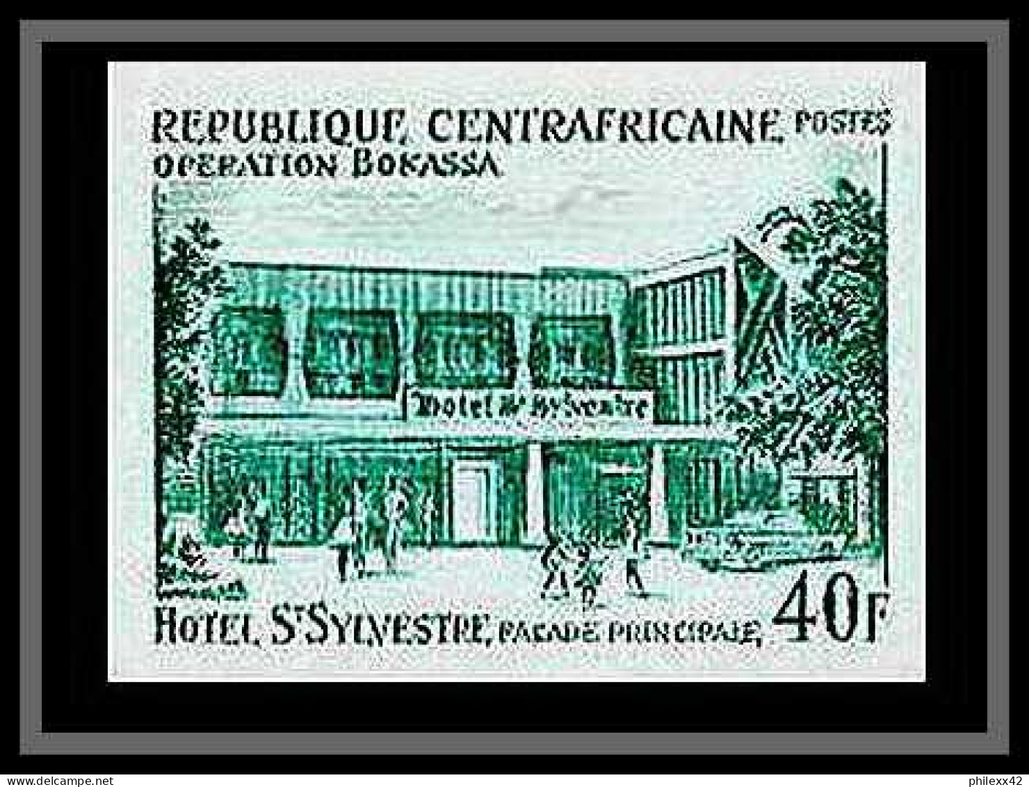 90056b République Centrafricaine Essai (color Proof) Non Dentelé N°175 Hotel Saint Sylvestre 6 Couleurs B - Hotels, Restaurants & Cafés