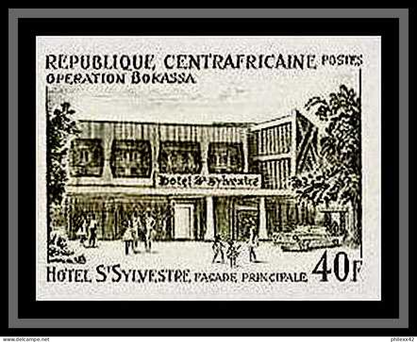 90056b république centrafricaine Essai (color proof) Non dentelé N°175 hotel saint sylvestre 6 couleurs b