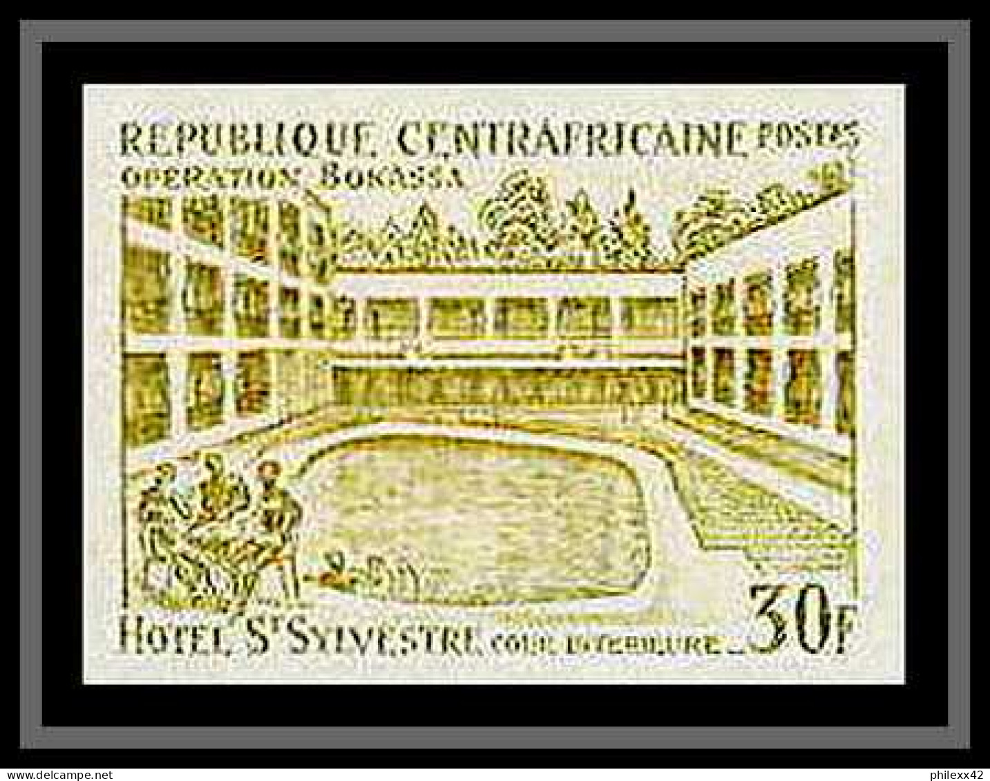 90058b République Centrafricaine N°172 Hotel Saint Sylvestre Essai (color Proof) Non Dentelé 6 Couleurs - Hôtellerie - Horeca