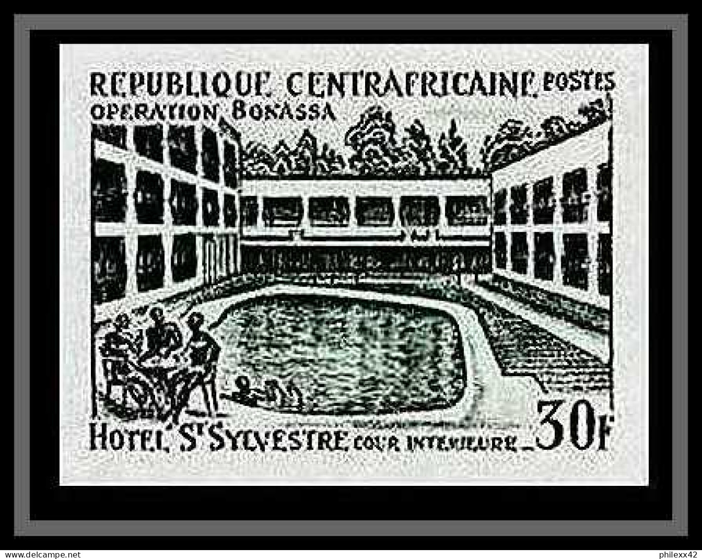 90058b république centrafricaine N°172 hotel saint sylvestre Essai (color proof) Non dentelé 6 couleurs