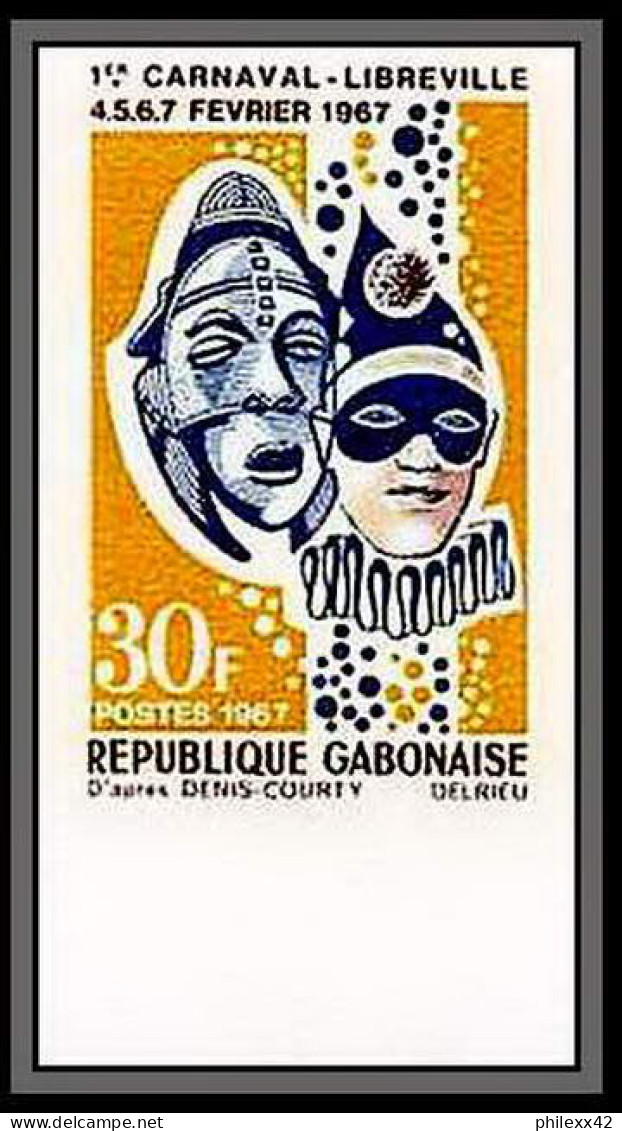 90108b Gabon (gabonaise) Non Dentelé ** MNH Imperf N°210 Cirque Carnaval Libreville - Carnaval