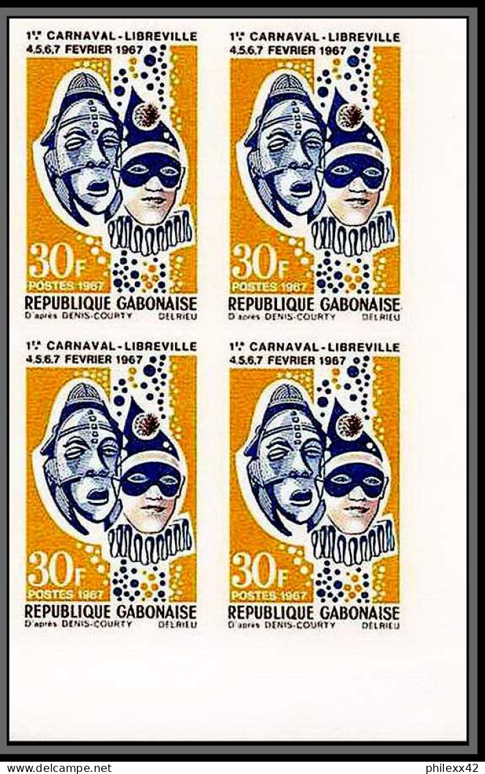 90108c Gabon (gabonaise) Non Dentelé ** MNH Imperf N°210 Cirque Carnaval Libreville Bloc 4 - Carnavales