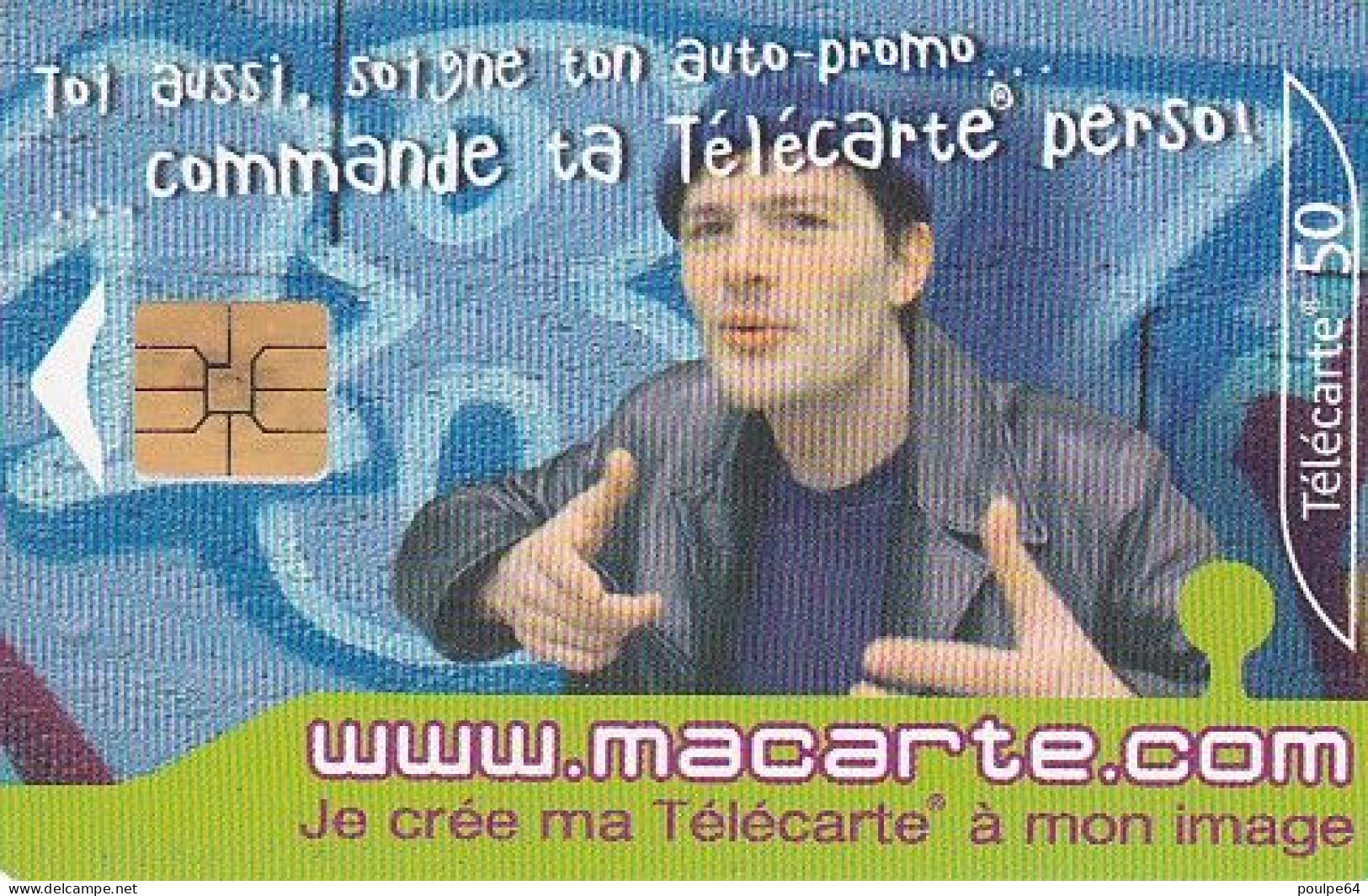 F1179A  10/2001 - MACARTE.COM " Auto-promo " - 50 SO3 - (verso : N° Deux Lignes Centrées) - 2001