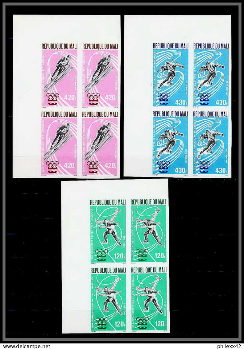 90465b Mali N°267/269 Jeux Olympiques (olympic Games) Innsbruck 76 Non Dentelé ** MNH Imperf Skating Ski Bloc 4 - Winter 1976: Innsbruck