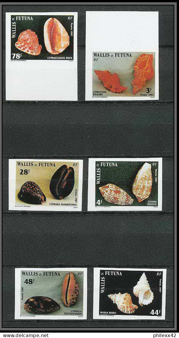 90517a Wallis Et Futuna N°360/365 Coquillages Shellfish Shell Shells Serie Non Dentelé ** MNH Imperf  - Imperforates, Proofs & Errors
