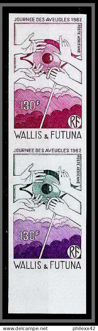 90629a Wallis Et Futuna N°120 Aveugles Aveugle Blind Paire Mulicolore Essai Proof Non Dentelé Imperf ** MNH  - Sin Dentar, Pruebas De Impresión Y Variedades