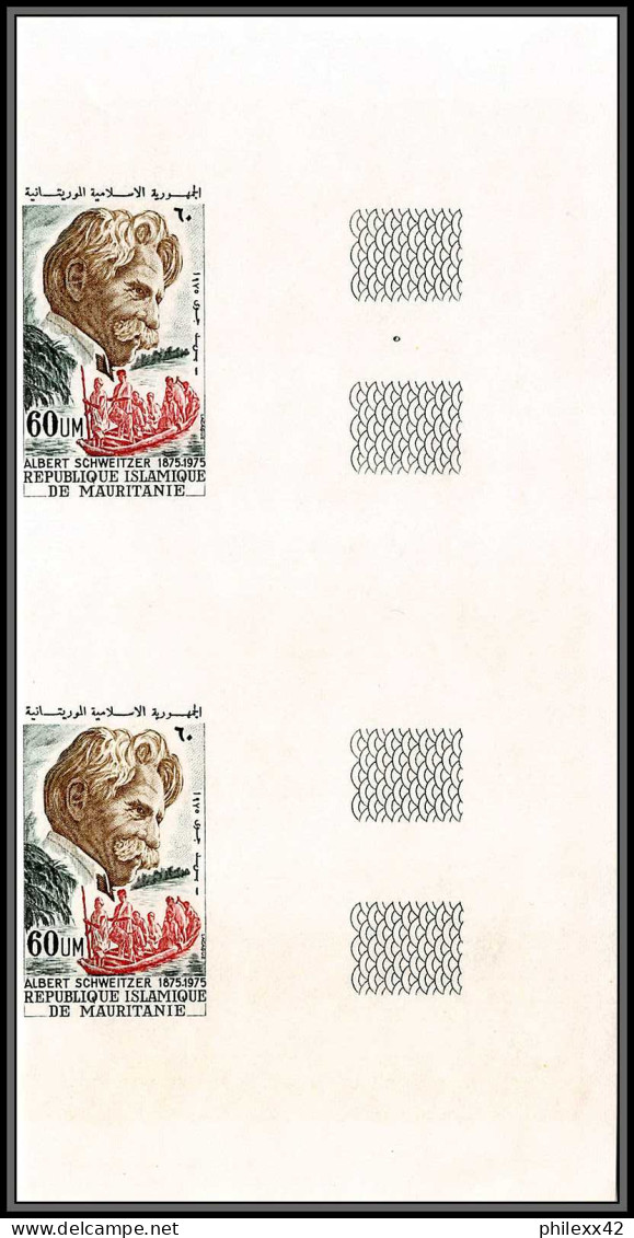 90684a Mauritanie (Mauritania) N° 158 Albert Schweitzer Prix Nobel Non Dentelé Imperf ** MNH Paire - Albert Schweitzer