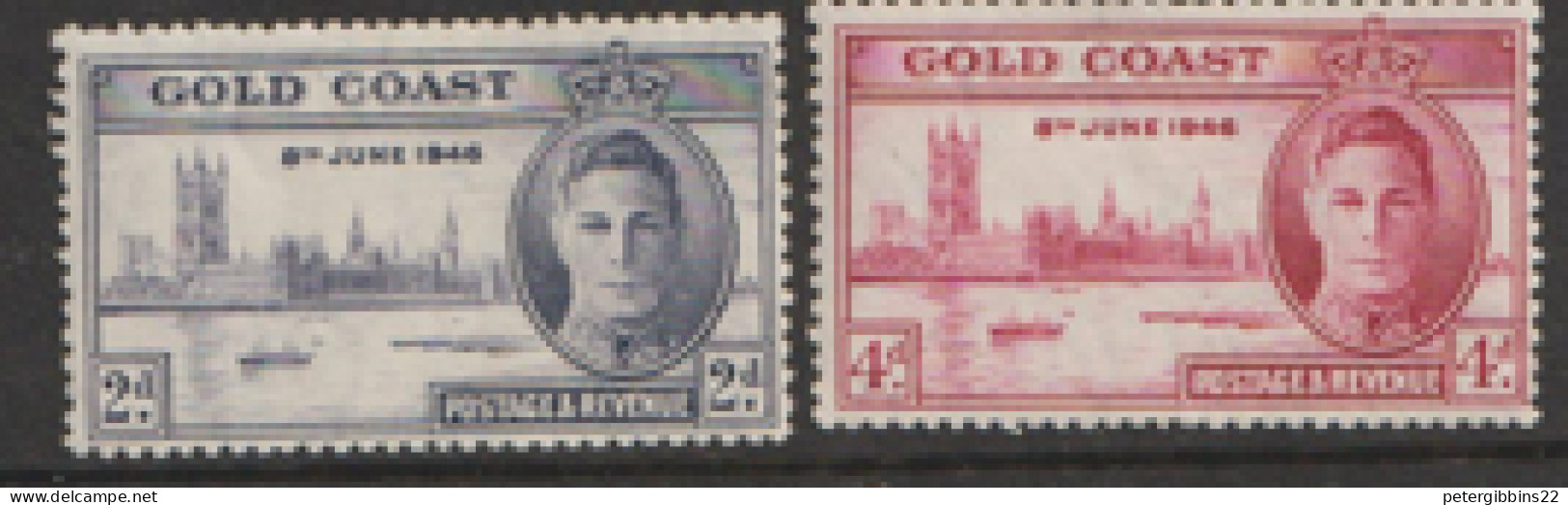 Gold Coast  1946  SG  133-4  Victory    Mounted Mint - Côte D'Or (...-1957)