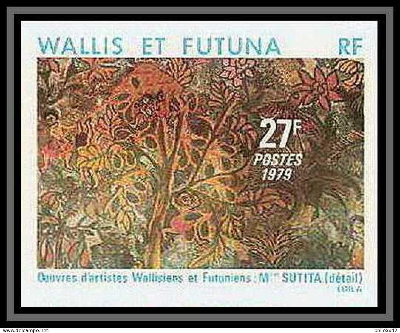 90860d Wallis Et Futuna Futuna N°245/247 Sutita Pilioko Tableau Painting Non Dentelé Imperf **  - Non Dentelés, épreuves & Variétés