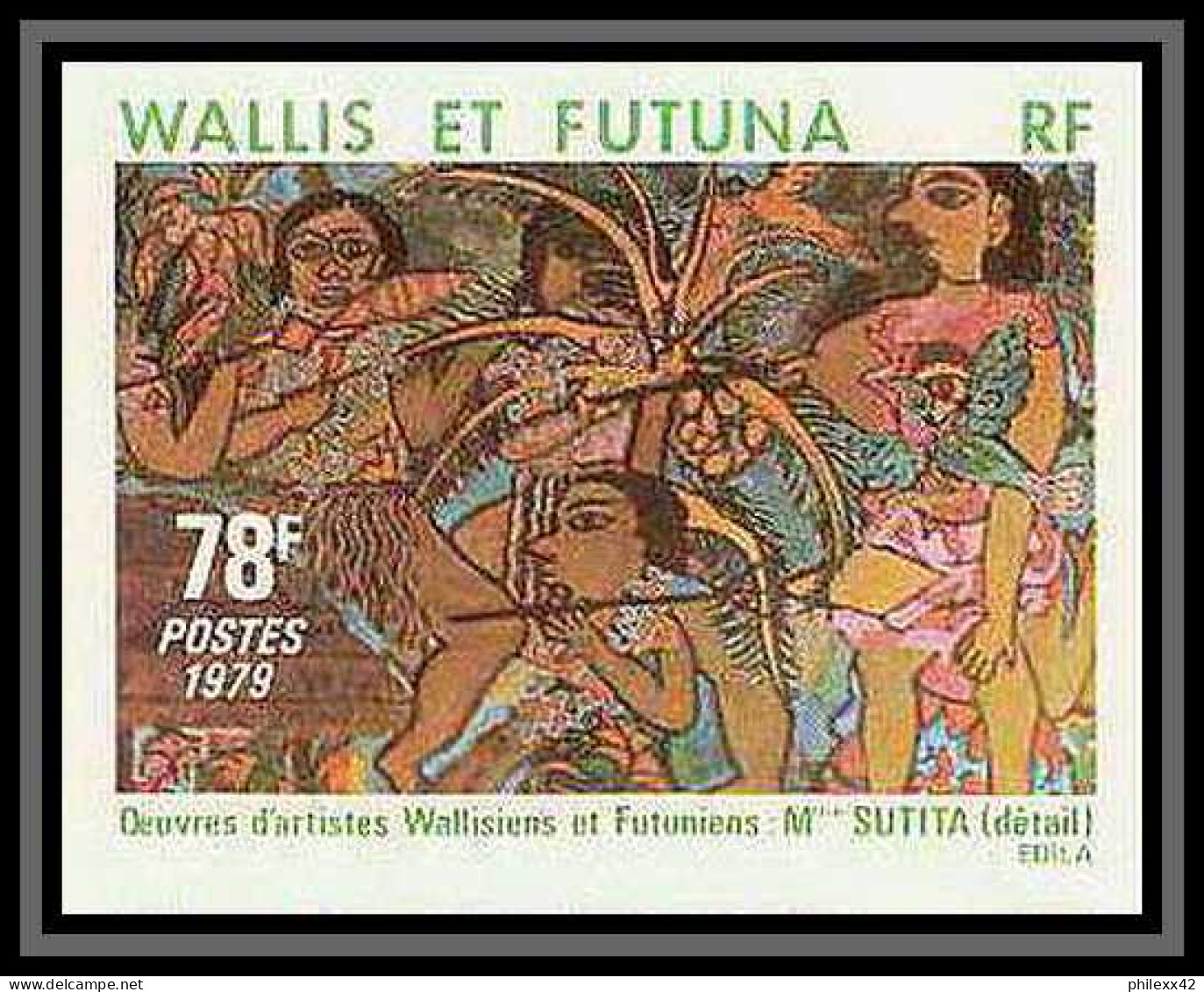 90860d Wallis Et Futuna Futuna N°245/247 Sutita Pilioko Tableau Painting Non Dentelé Imperf **  - Non Dentelés, épreuves & Variétés