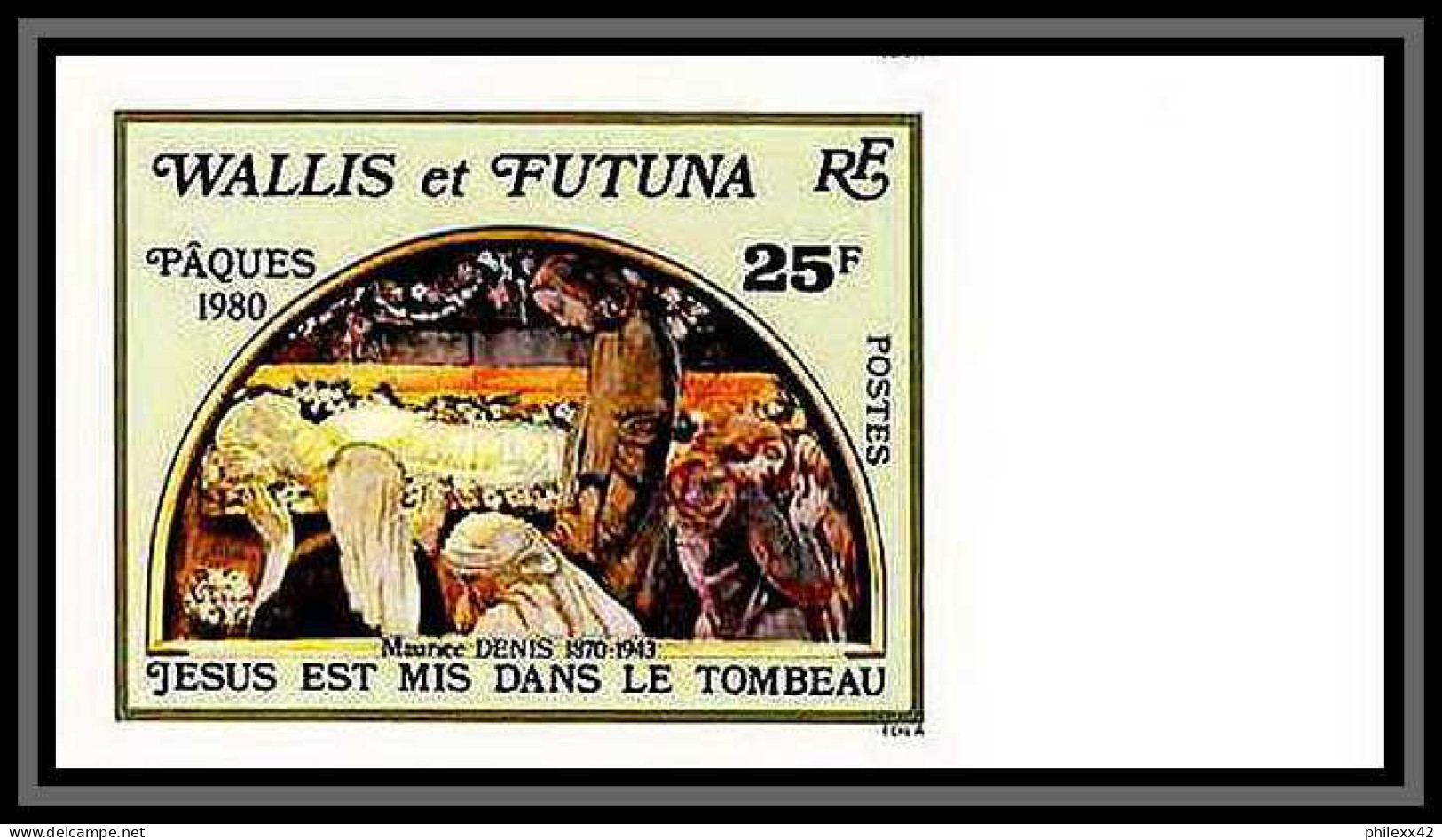 90863b Wallis Et Futuna N° 258 Paques 1980 Jesus Mis Dans Le Tombeau Easter Non Dentelé Imperf ** MNH - Non Dentellati, Prove E Varietà