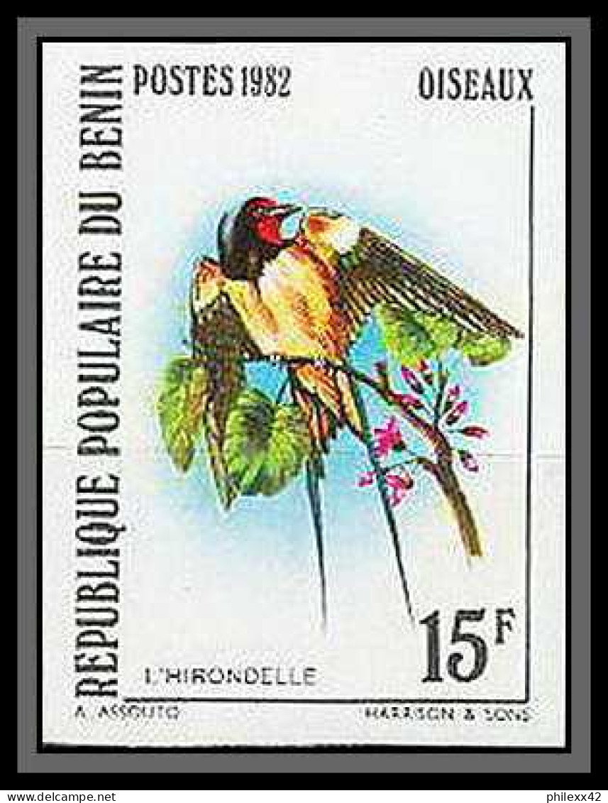 91124 Bénin N° 547 Hirondelle Swallow Oiseaux Bird Non Dentelé Imperf ** MNH  - Schwalben