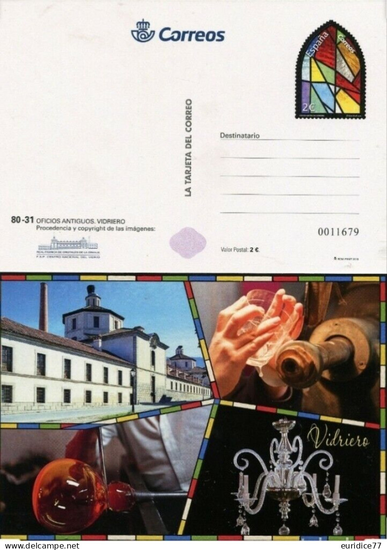 Spain 2018 - Entero Postal Oficios Antiguos - Vidriero Mnh** - 1931-....