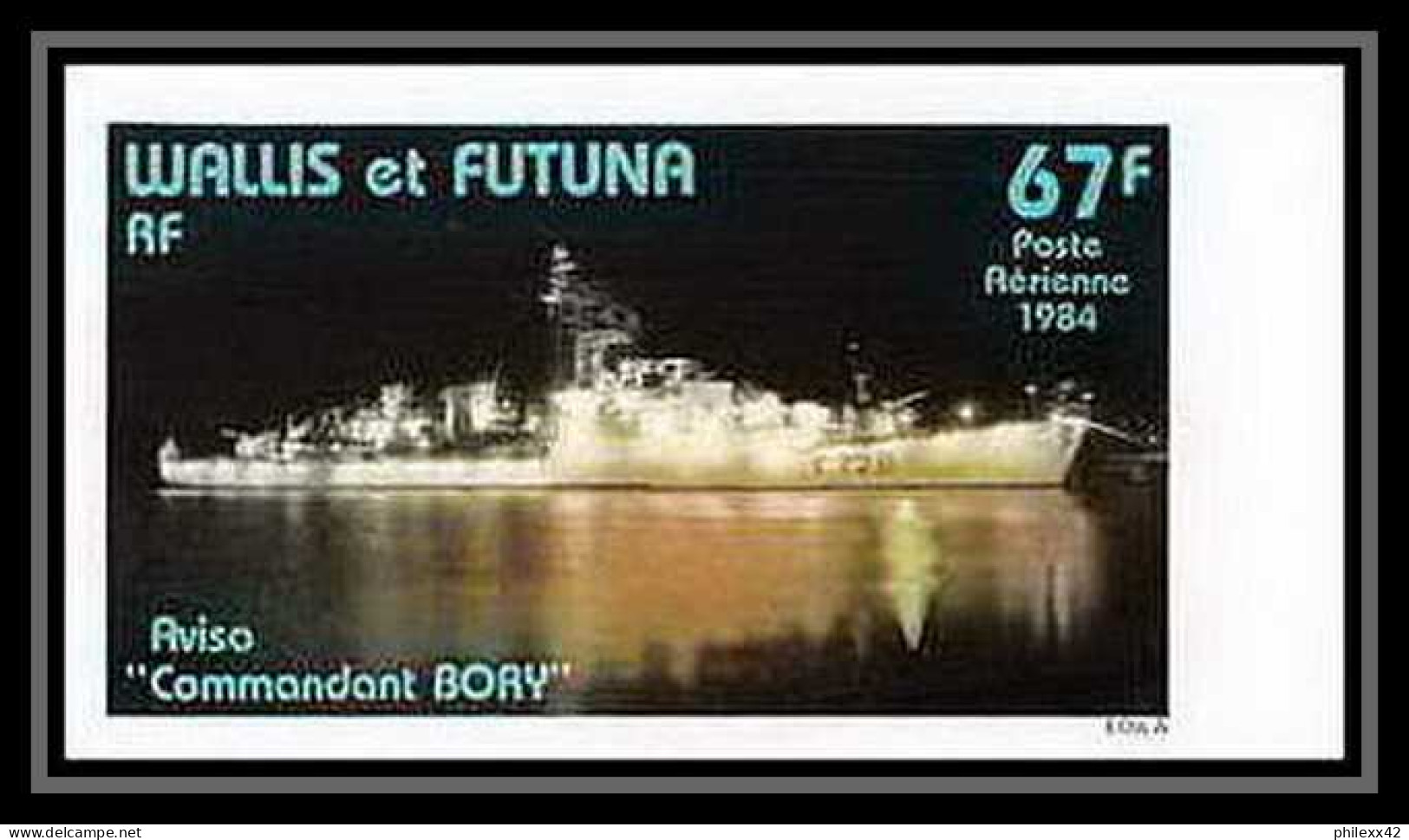 91756c Wallis Et Futuna PA N° 132 Aviso Commandant Bory Marine Bateau Ship Non Dentelé Imperf ** MNH - Imperforates, Proofs & Errors