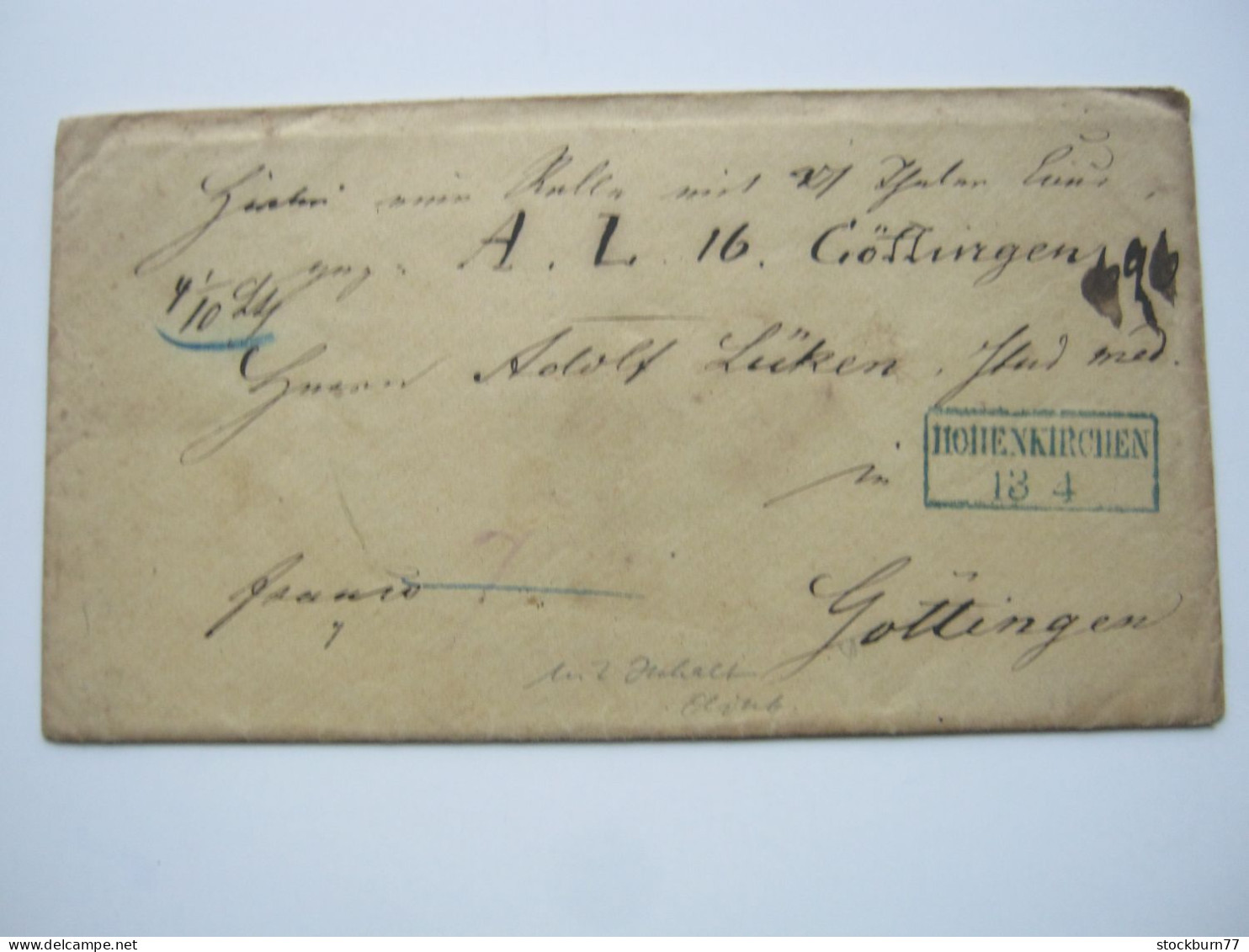 OLDENBURG ,  HOHENKIRCHEN , Klarer Blauer Stempel Auf Brief  1862, Sehr Viel Inhalt - Oldenbourg