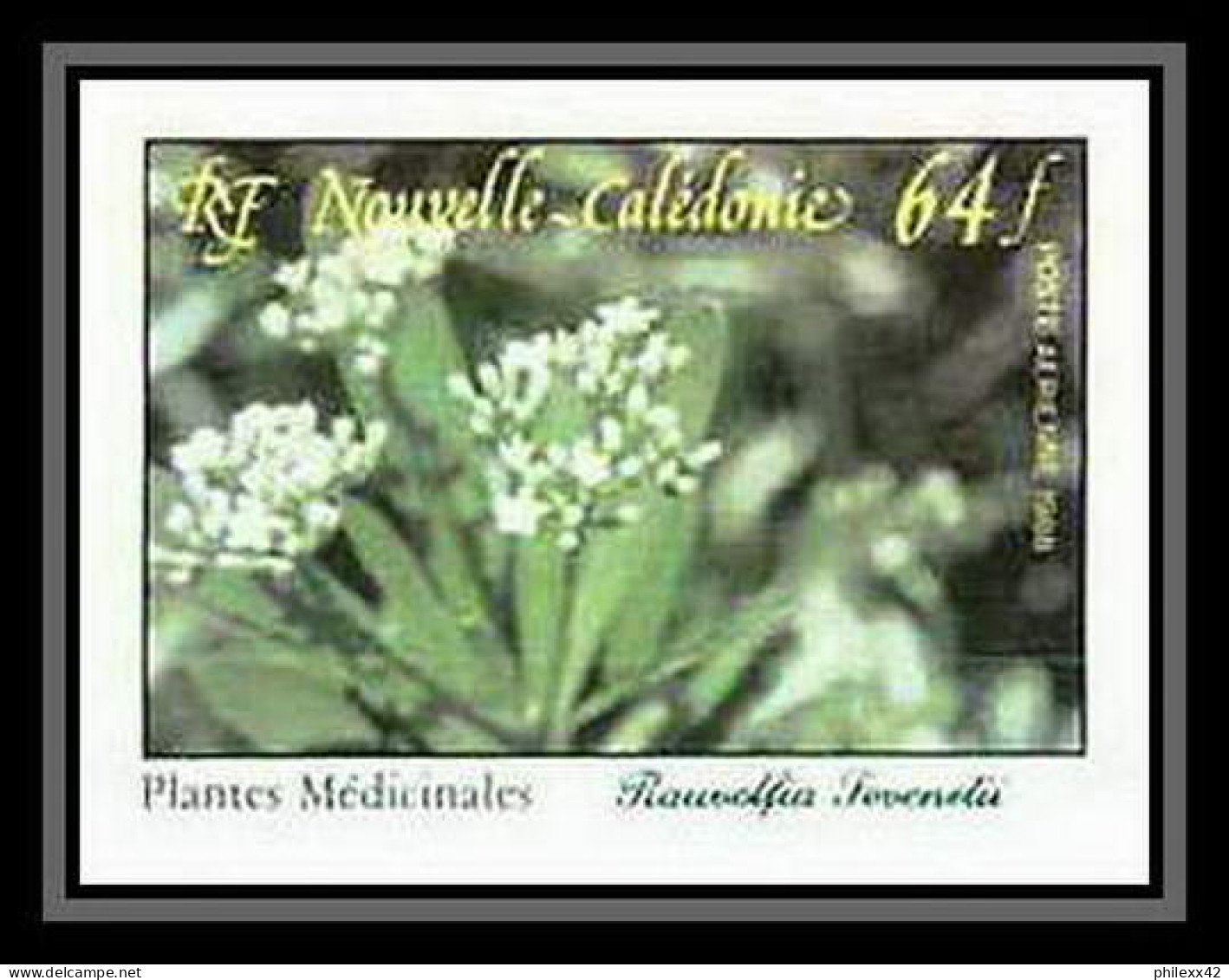 91764e Nouvelle-Calédonie PA N° 258 Plante Medicinale Rauvolfia Sevenetii (flowers) épreuve De Luxe Deluxe Proof - Piante Medicinali