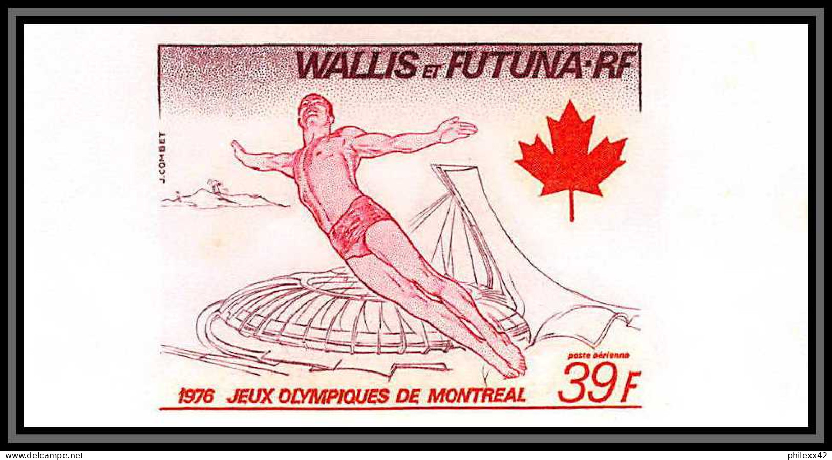 91822b Wallis Et Futuna PA N° 73 Plongeon Diving Montreal 76 Jeux Olympiques Olympic Games Non Dentelé Imperf ** MNH - Tuffi