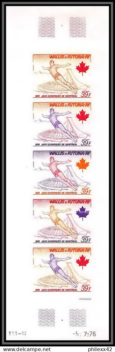 91822g Wallis Et Futuna PA 73 Plongeon Diving Montreal 76 Jeux Olympiques Olympic Essai Non Dentelé Imperf ** MNH Proof  - Plongeon