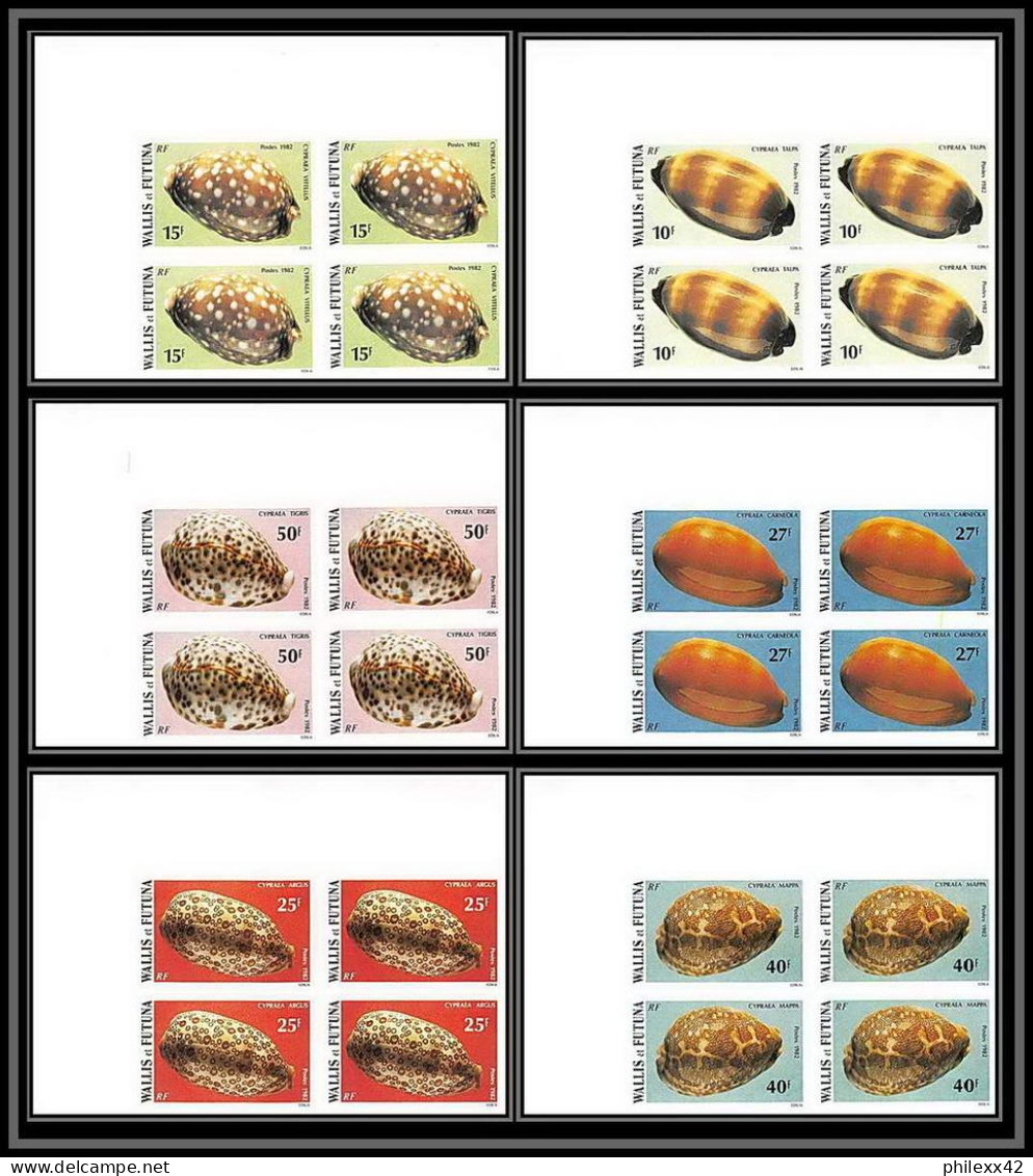 91824a Wallis Et Futuna 291/296 Coquillages Non Dentelé Imperf ** MNH Sea Shell Shells Bloc 4 - Imperforates, Proofs & Errors