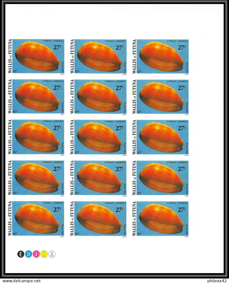 91824 Wallis Et Futuna 291/296 Coquillages Non Dentelé Imperf ** MNH Sea Shell Shells Feuille Sheet Bloc 15  - Non Dentellati, Prove E Varietà