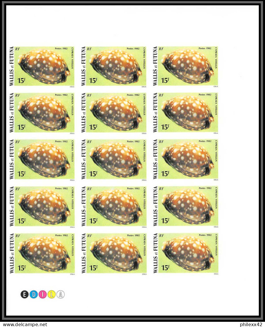 91824 Wallis et Futuna 291/296 coquillages Non dentelé imperf ** MNH Sea Shell shells feuille sheet bloc 15 