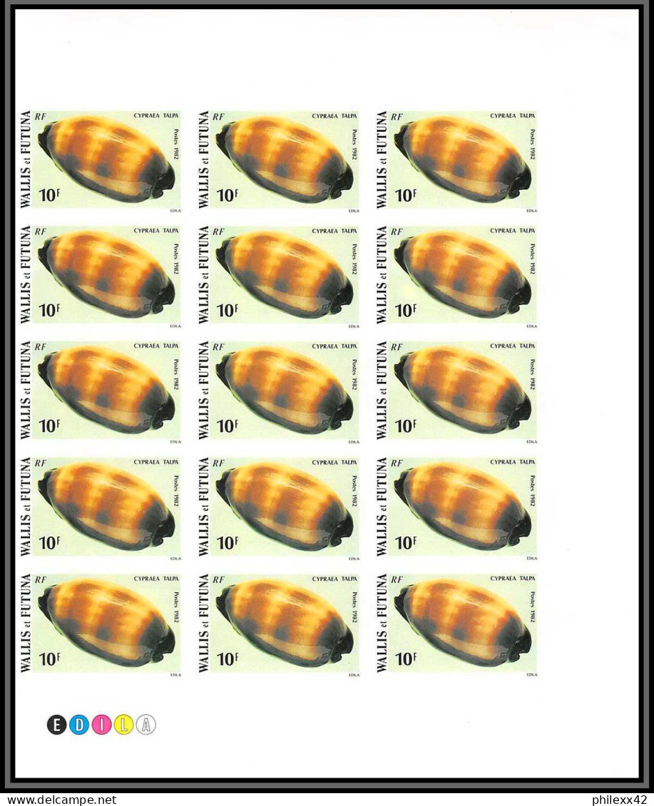 91824 Wallis et Futuna 291/296 coquillages Non dentelé imperf ** MNH Sea Shell shells feuille sheet bloc 15 