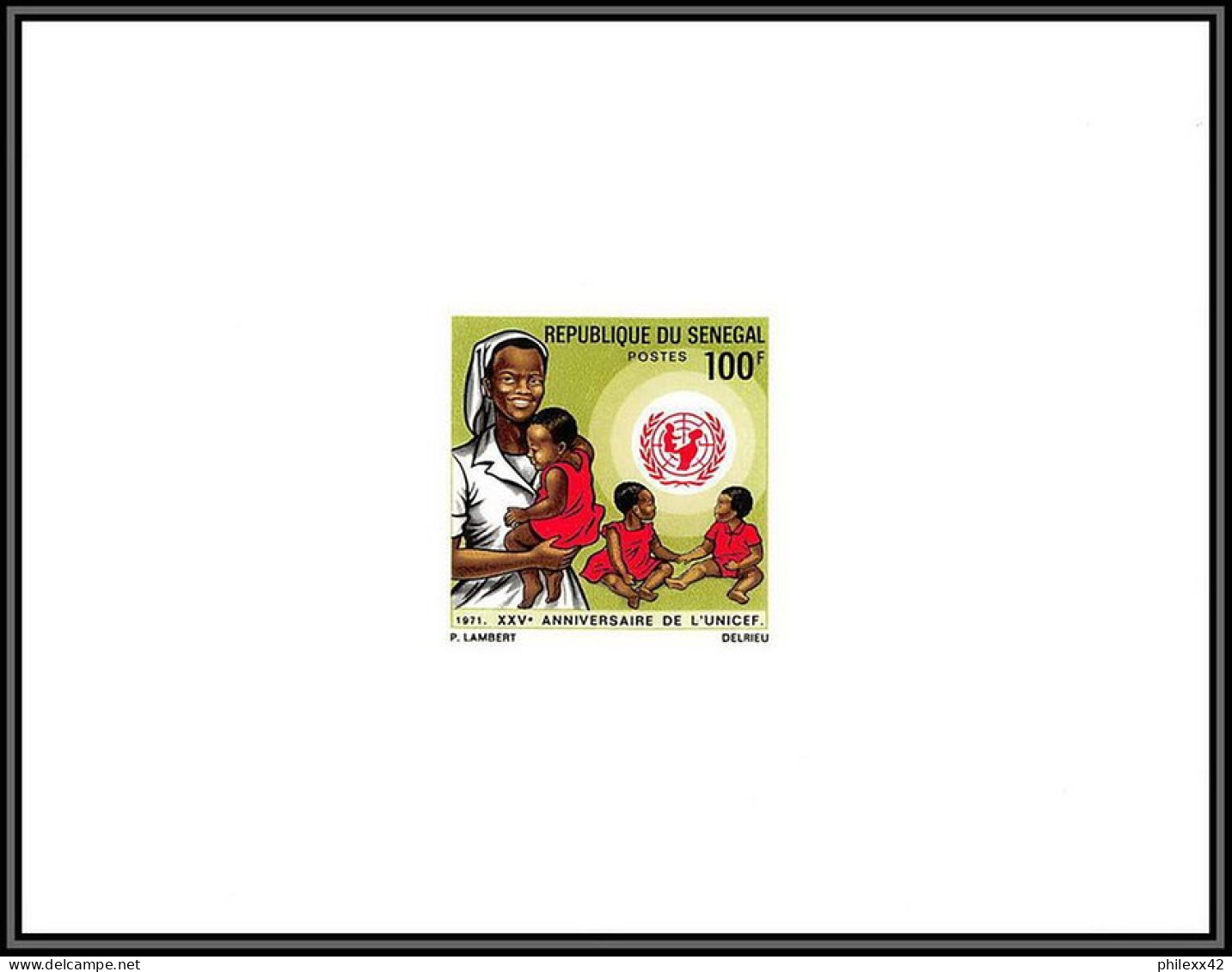 91847d Sénégal N° 356/357 UNICEF 1971 Enfant Child Children Non Dentelé Imperf ** MNH + Epreuve De Luxe Proof - UNICEF