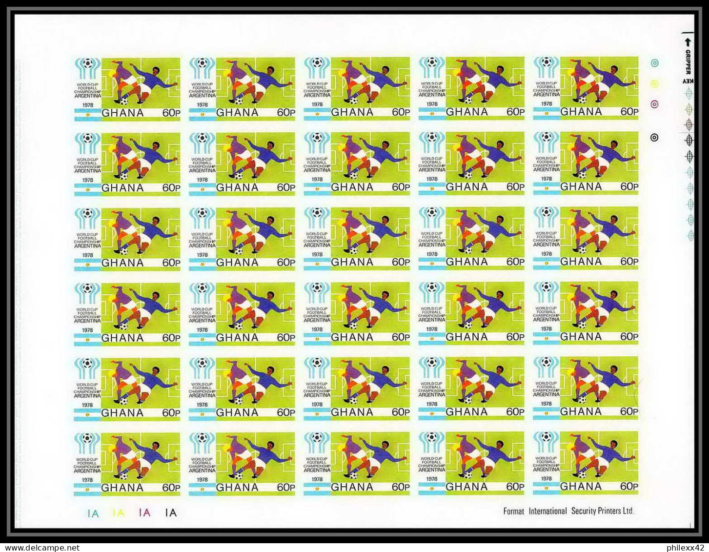 91858 Ghana N° 618/621 African Cup Of Nations Football Soccer 1978 Non Dentelé Imperf ** MNH Feuille Sheet 120 Timbres - Copa Africana De Naciones