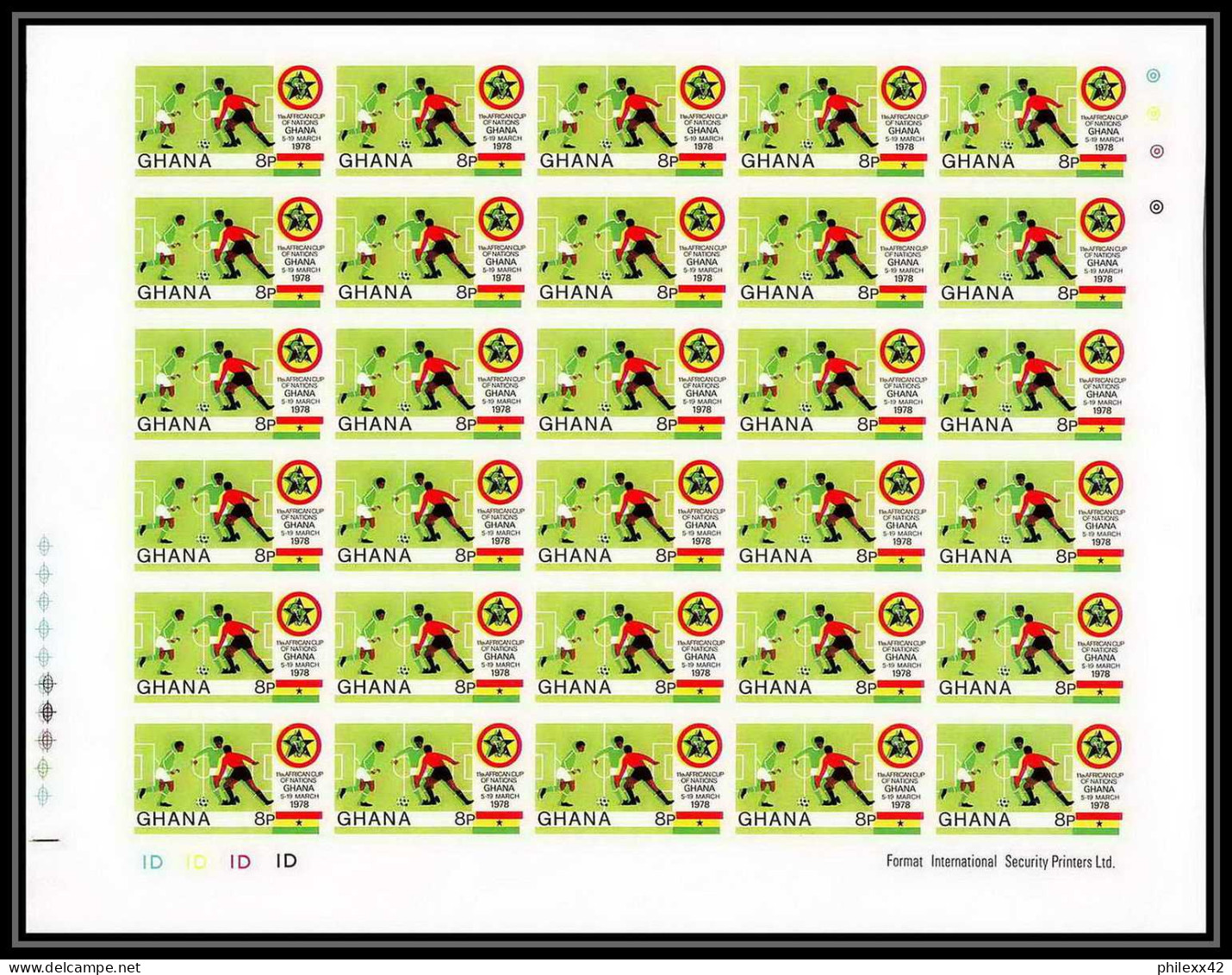 91858h Ghana N° 618 African Cup Of Nations Football Soccer 1978 Non Dentelé Imperf ** MNH Feuille Sheet Planche - Copa Africana De Naciones