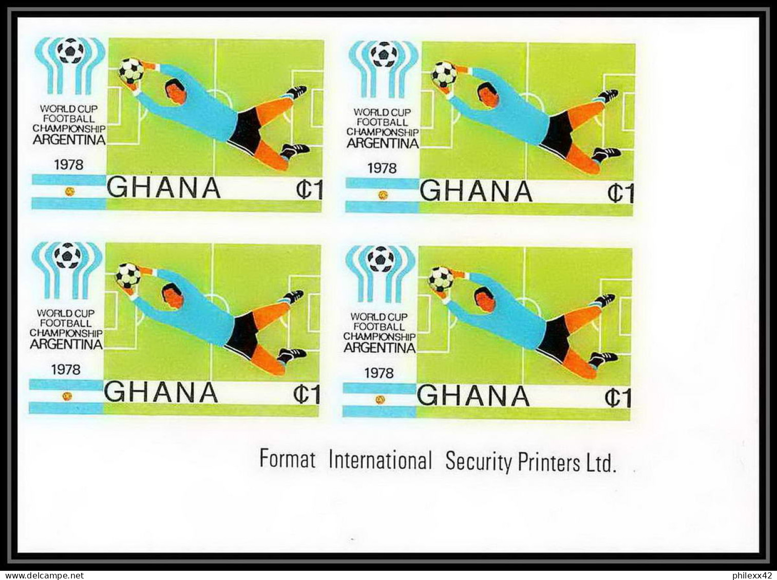 91858c Ghana N° 618/621 African Cup Of Nations Football Soccer 1978 Non Dentelé Imperf ** MNH Bloc 4 - Copa Africana De Naciones