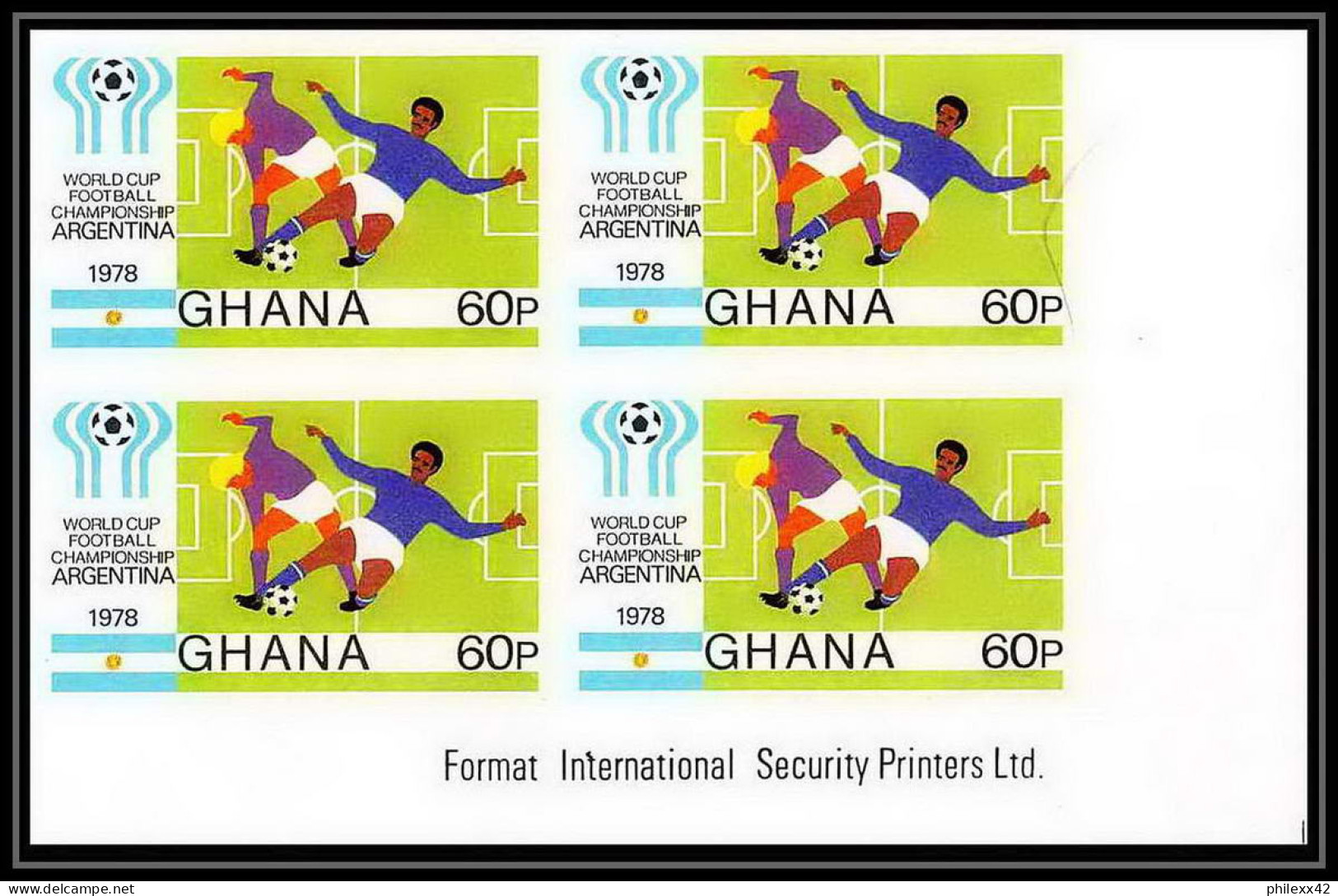 91858c Ghana N° 618/621 African Cup Of Nations Football Soccer 1978 Non Dentelé Imperf ** MNH Bloc 4 - Fußball-Afrikameisterschaft