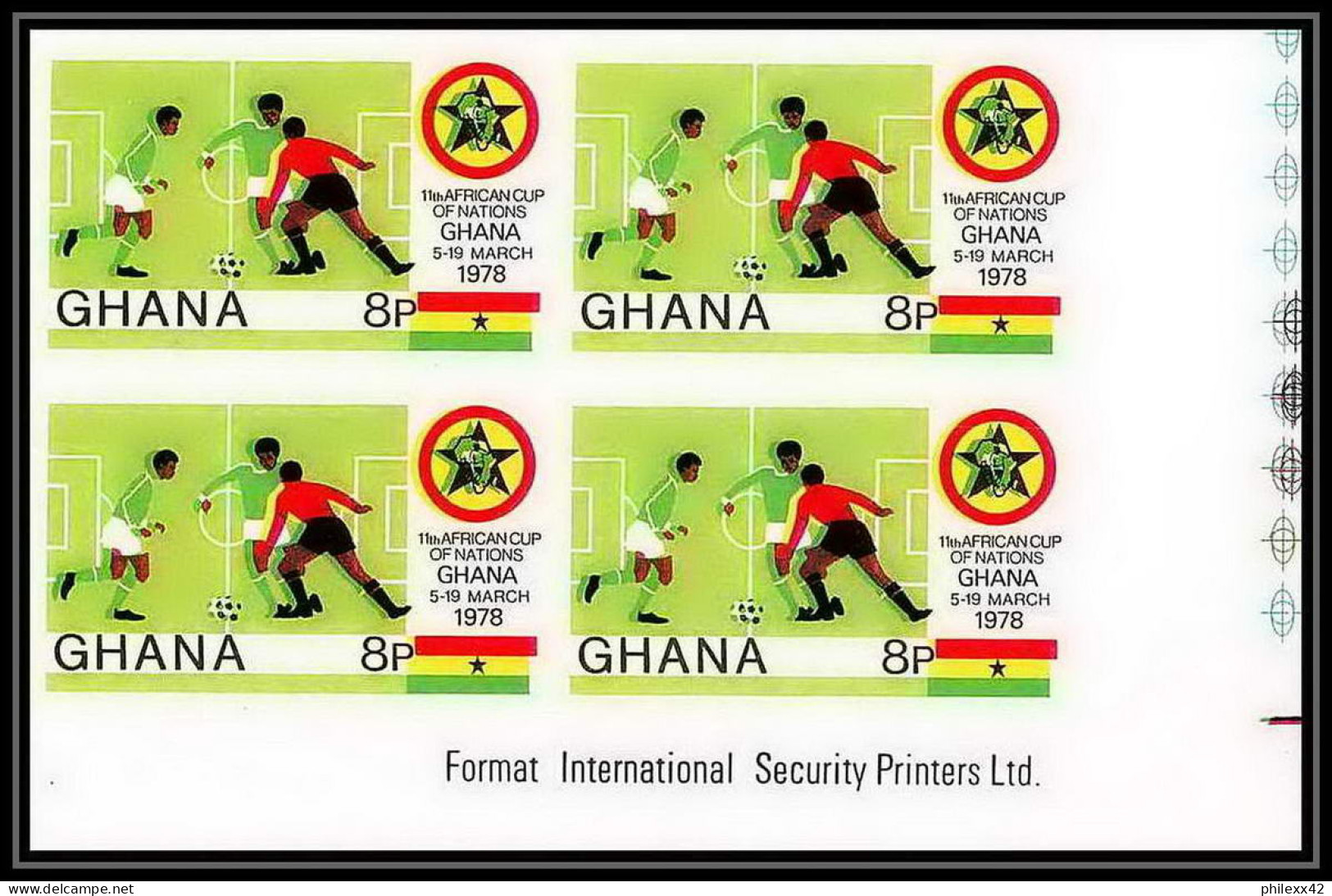 91858c Ghana N° 618/621 African Cup Of Nations Football Soccer 1978 Non Dentelé Imperf ** MNH Bloc 4 - Fußball-Afrikameisterschaft