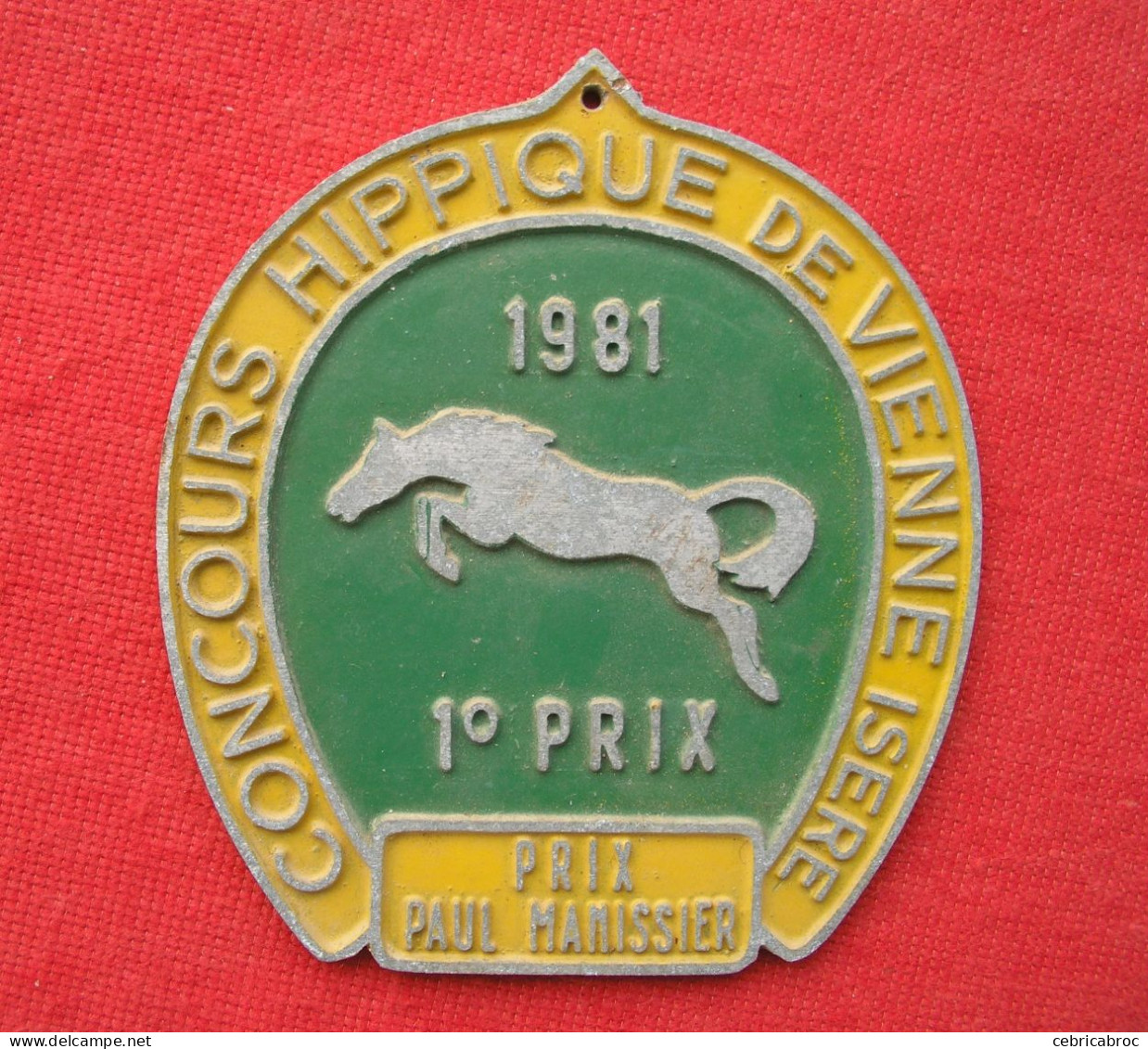 PLAQUE CONCOURS HIPPIQUE DE VIENNE ISERE 1981 - 1er PRIX - PRIX PAUL MANISSIER - Hipismo