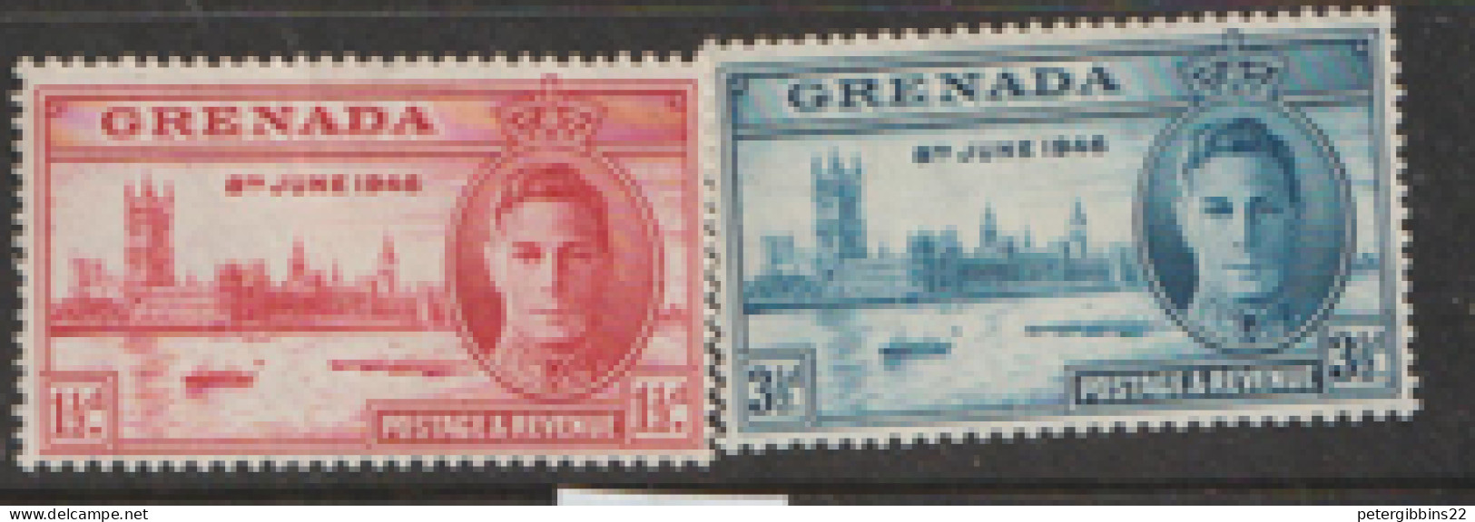 Grenada  1946  SG  164-5  Victory  Mounted Mint - Grenade (...-1974)