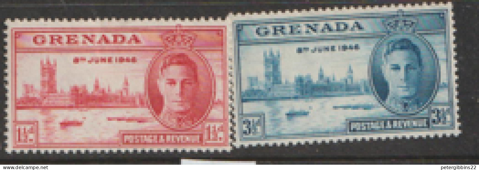 Grenada  1946  SG  164-5  Victory  Mounted Mint - Grenada (...-1974)