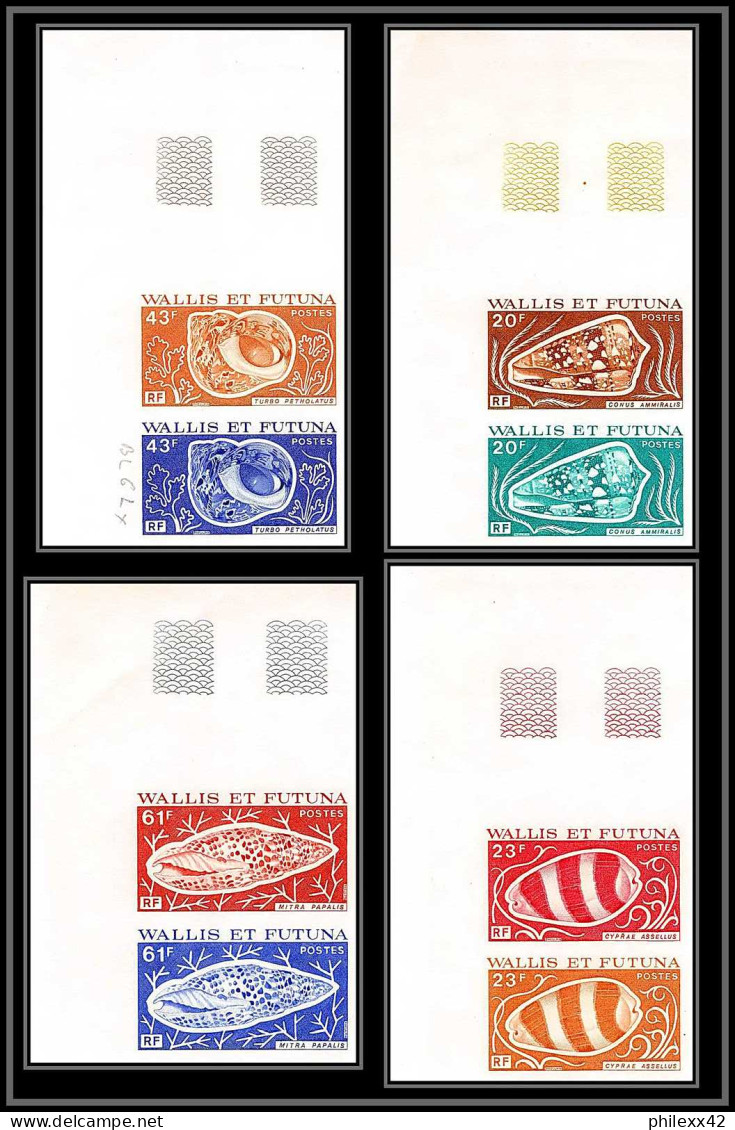 91968d Wallis Et Futuna N° 192/195 Coquillages Shell (shells) Essai Proof Non Dentelé Imperf ** MNH Paire - Imperforates, Proofs & Errors