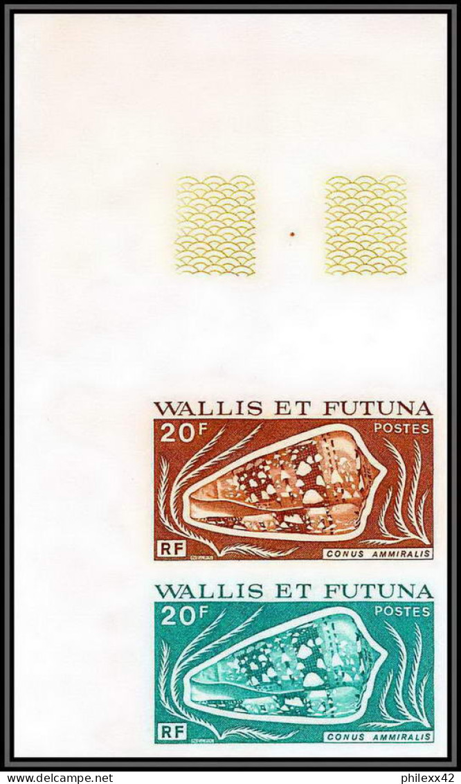91968d Wallis Et Futuna N° 192/195 Coquillages Shell (shells) Essai Proof Non Dentelé Imperf ** MNH Paire - Non Dentellati, Prove E Varietà