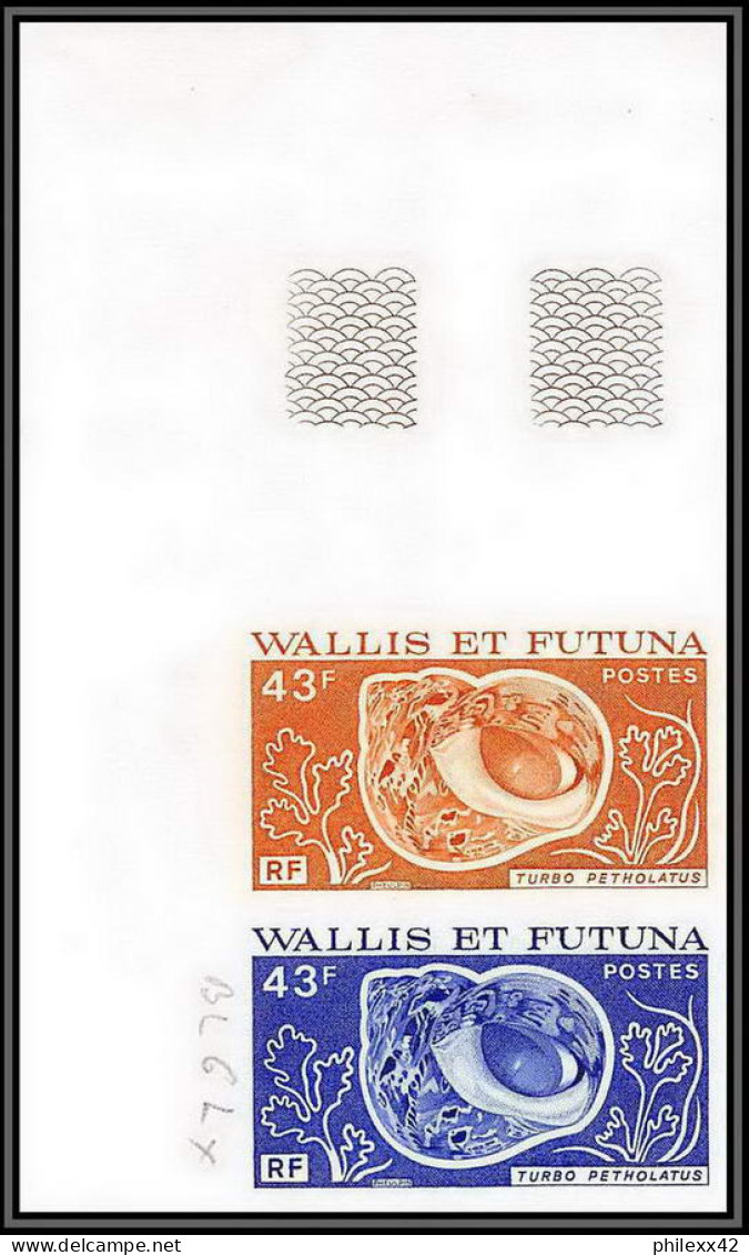 91968d Wallis Et Futuna N° 192/195 Coquillages Shell (shells) Essai Proof Non Dentelé Imperf ** MNH Paire - Non Dentelés, épreuves & Variétés