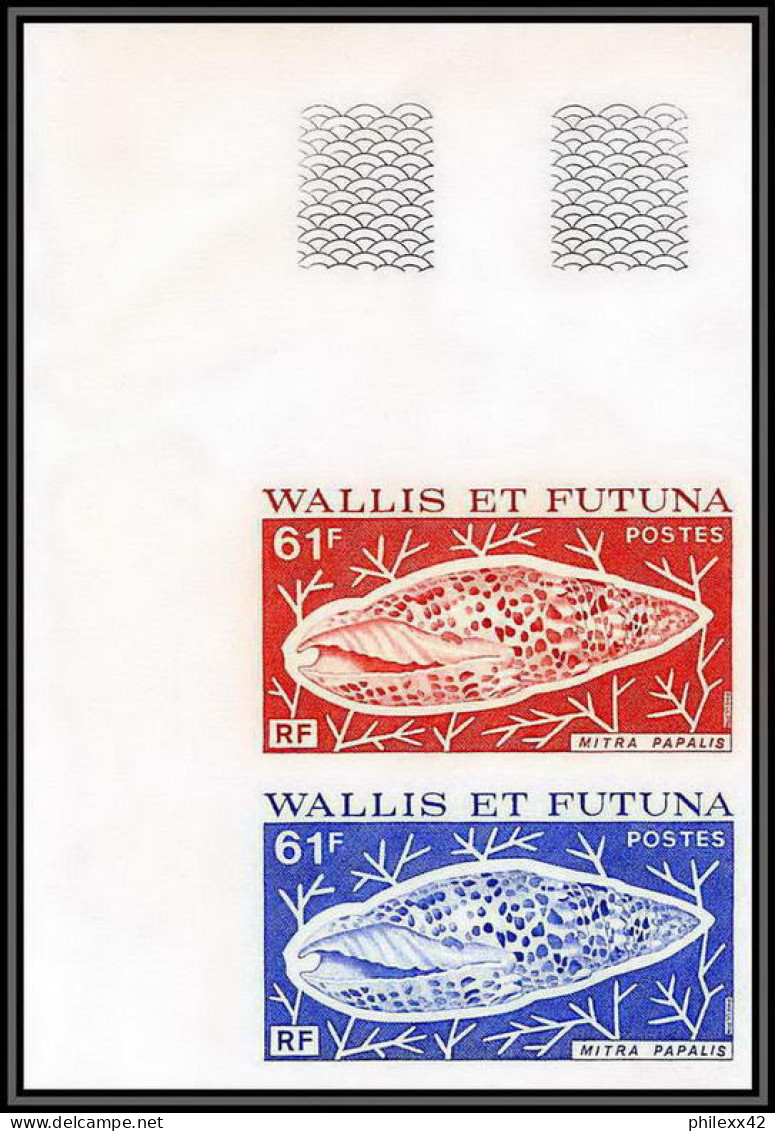 91968d Wallis Et Futuna N° 192/195 Coquillages Shell (shells) Essai Proof Non Dentelé Imperf ** MNH Paire - Non Dentelés, épreuves & Variétés
