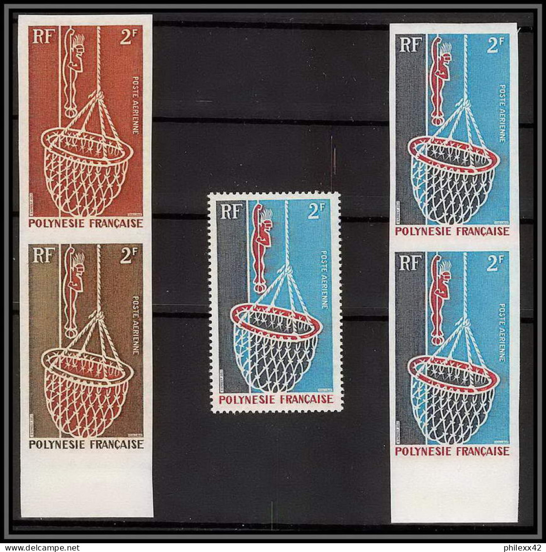 91984 Polynesie N°34 Huitre Oyster Coquillage Shell Essai Proof Non Dentelé Imperf ** MNH Fdc épreuve De Luxe Proof  - Non Dentelés, épreuves & Variétés