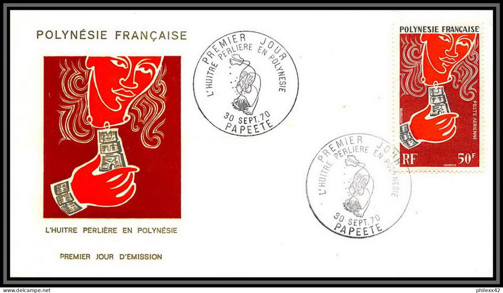 91985 Polynesie N°38 Huitre Oyster Coquillage Shell Essai Proof Non Dentelé Imperf ** MNH Fdc épreuve De Luxe Proof  - Imperforates, Proofs & Errors