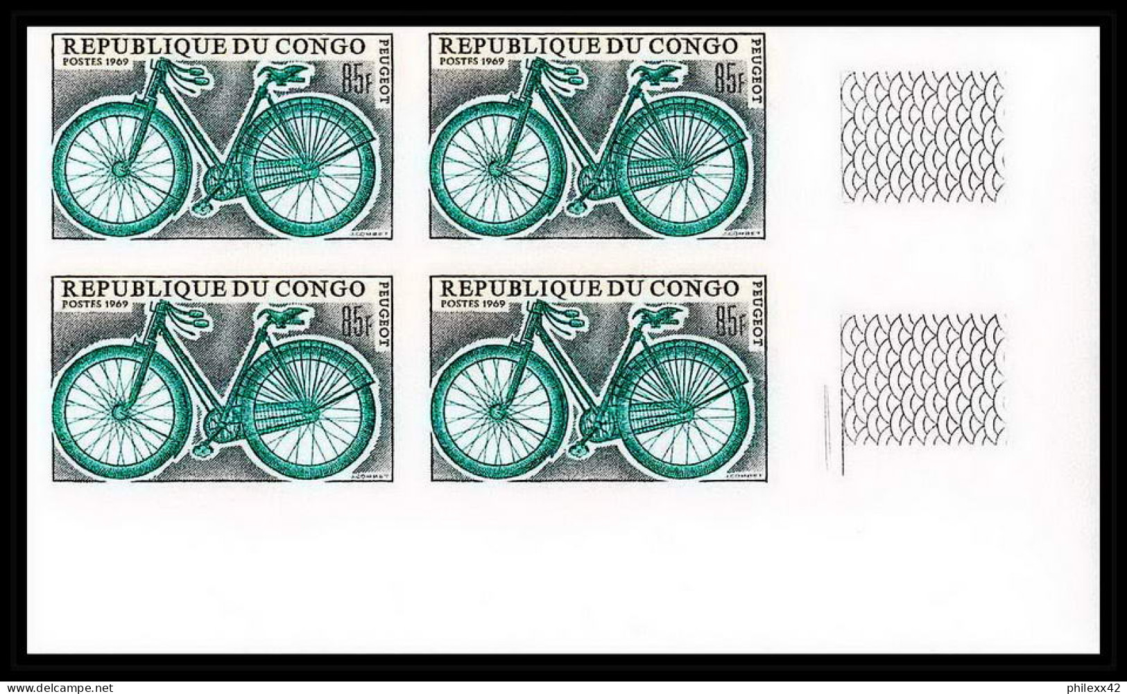 92081 Congo N°229/239 cycle velo (Cycling) moto bike motorcycle bloc de 4 coin daté Non dentelé imperf ** MNH complet