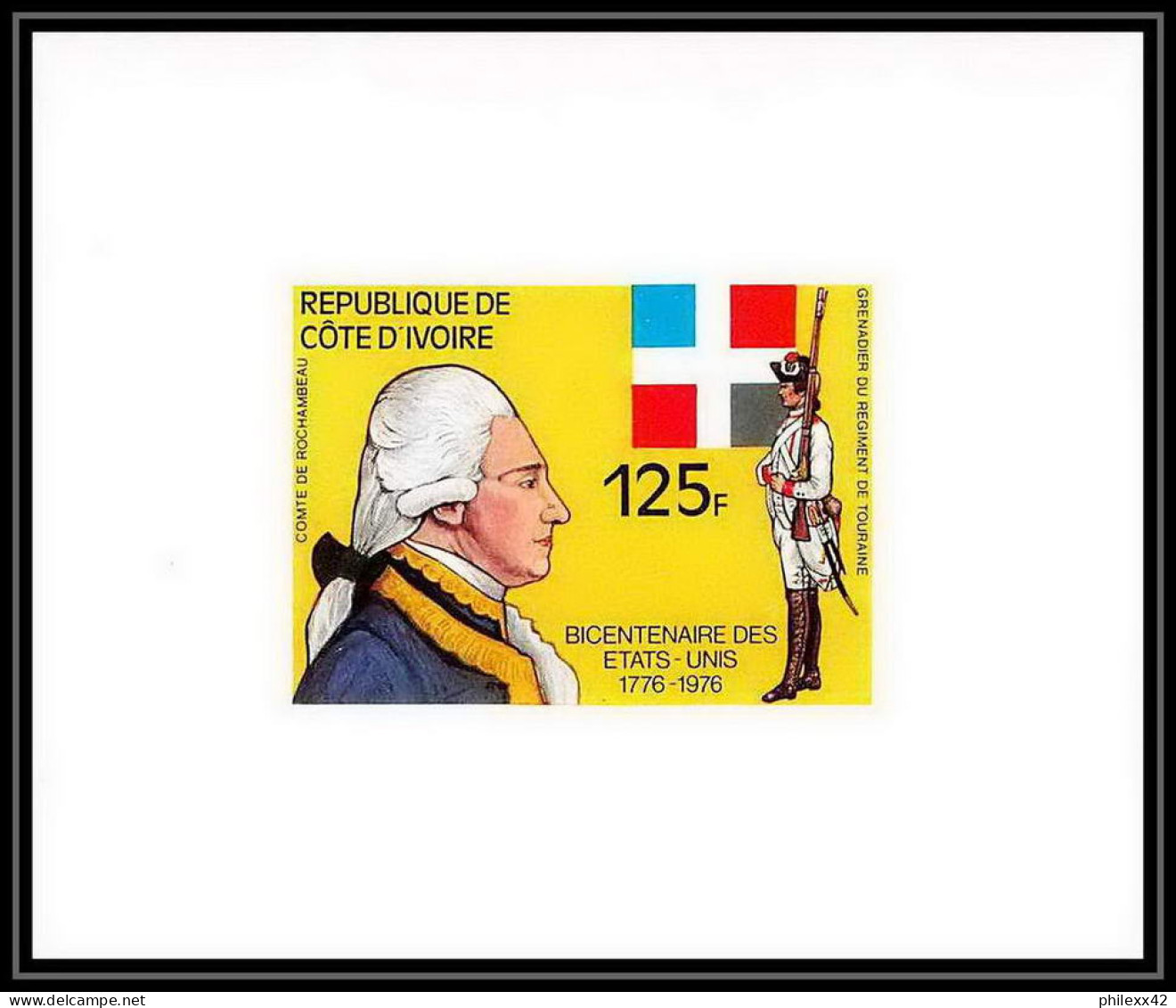 92180 Cote D'ivoire Ivory N°409/413 Bicentenaire Indépendance Des états Unis Usa Deluxe Blocs Mnh ** - Us Independence