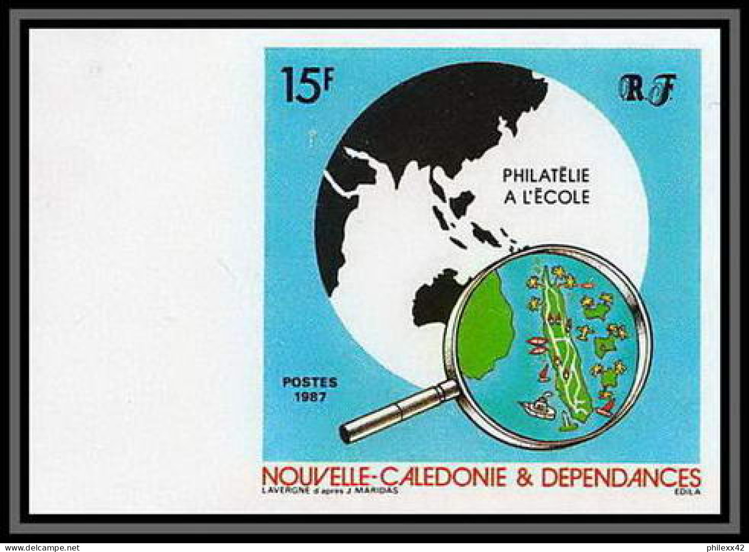 92316a Nouvelle-Calédonie N°545 La Philatelie à L'ecole Philately At School 1987 Non Dentelé Imperf ** MNH - Non Dentelés, épreuves & Variétés