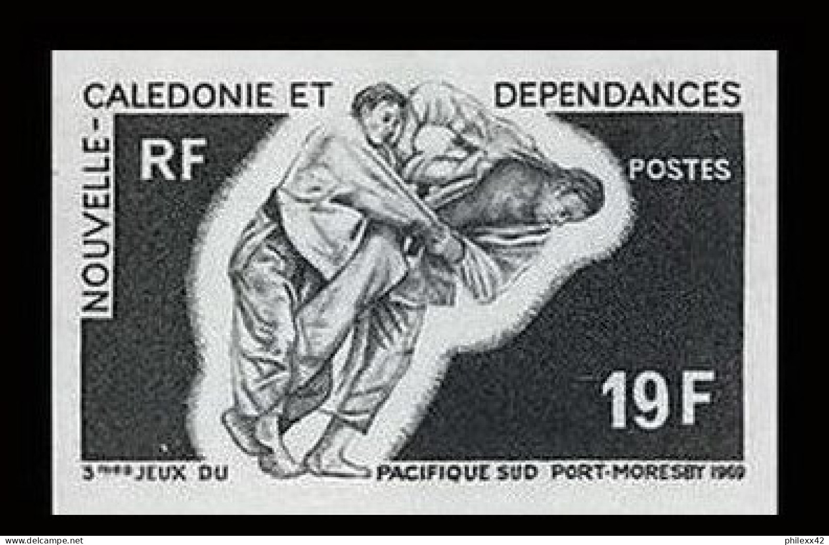92357a Nouvelle-Calédonie N°361 Judo Jeux Du Pacific Sud 1969 Essai Proof Non Dentelé Imperf ** MNH - Judo